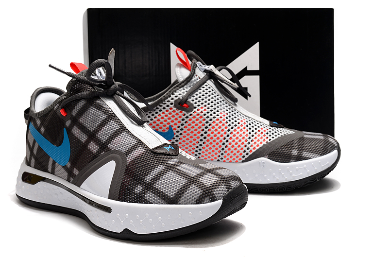 Nike PG 4 Grey Brown Blue Red White Shoes